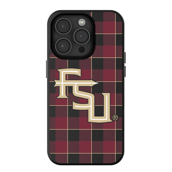 Florida State Seminoles Plaid Magnetic Phone Case-0