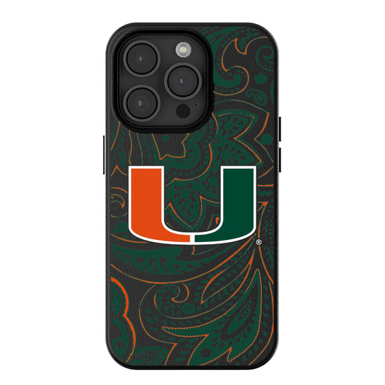 Miami Hurricanes Paisley Magnetic Phone Case-0