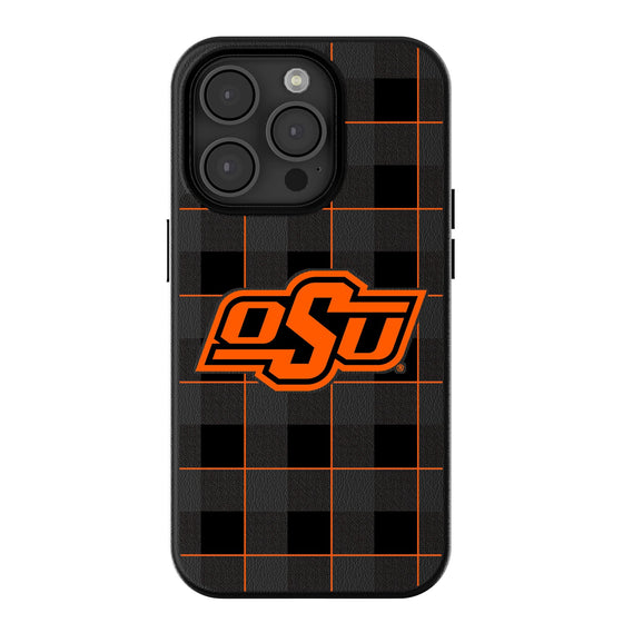 Oklahoma State Cowboys Plaid Magnetic Phone Case-0