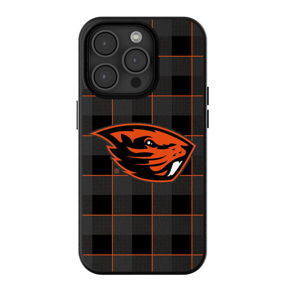 Oregon State Beavers Plaid Magnetic Phone Case-0