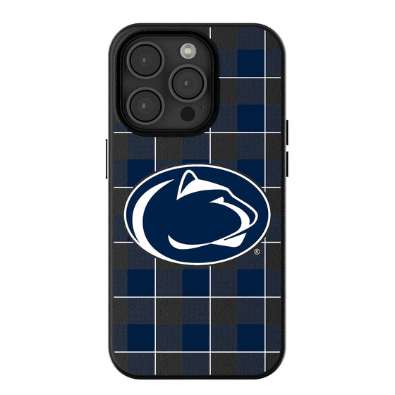 Penn State Nittany Lions Plaid Magnetic Phone Case-0