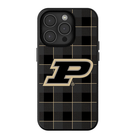 Purdue Boilermakers Plaid Magnetic Phone Case-0