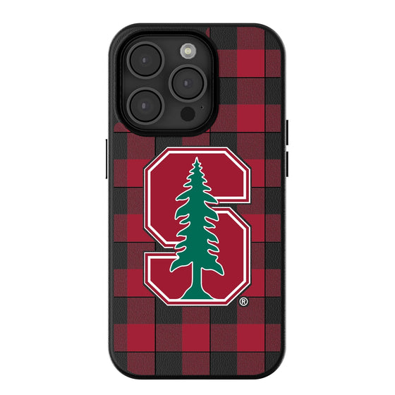 Stanford Cardinal Plaid Magnetic Phone Case-0