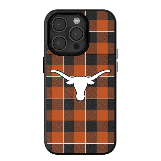 Texas Longhorns Plaid Magnetic Phone Case-0