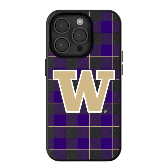 Washington Huskies Plaid Magnetic Phone Case-0