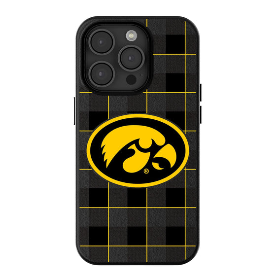 Iowa Hawkeyes Plaid Magnetic Phone Case-0