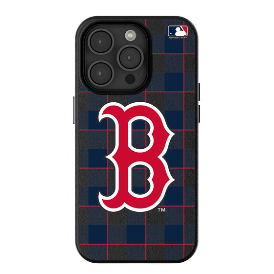 Boston Red Sox Plaid Magnetic Phone Case-0