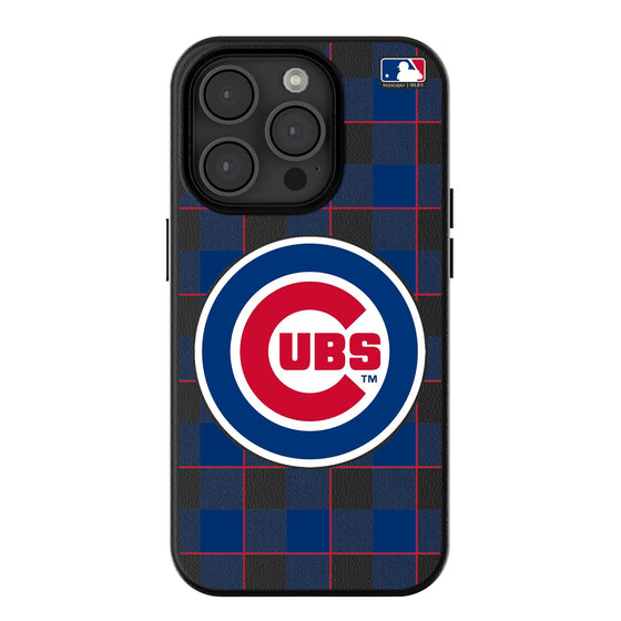 Chicago Cubs Plaid Magnetic Phone Case-0