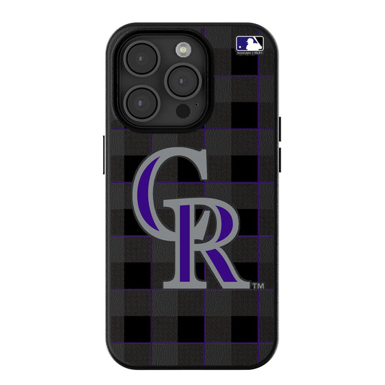 Colorado Rockies Plaid Magnetic Phone Case-0