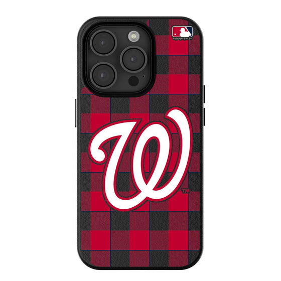 Washington Nationals Plaid Magnetic Phone Case-0