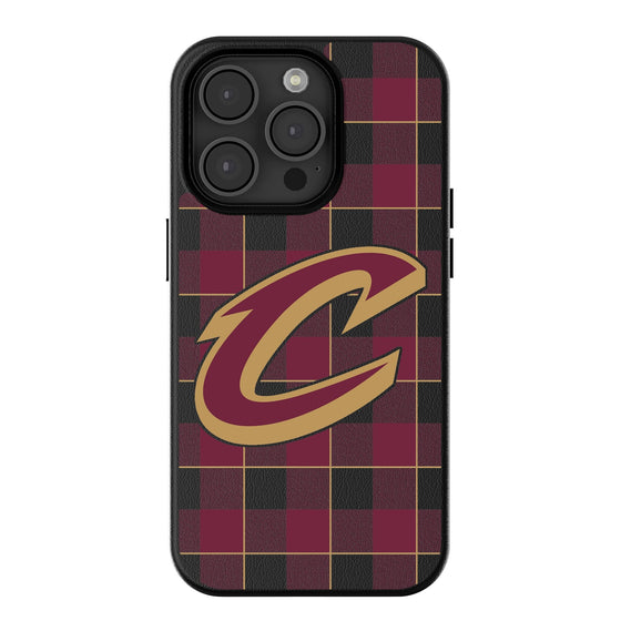 Cleveland Cavaliers Plaid Magnetic Phone Case-0