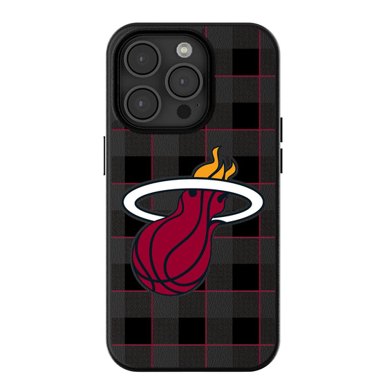 Miami Heat Plaid Magnetic Phone Case-0