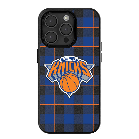 New York Knicks Plaid Magnetic Phone Case-0