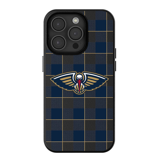 New Orleans Pelicans Plaid Magnetic Phone Case-0