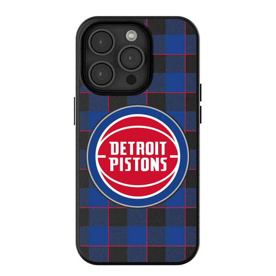 Detroit Pistons Plaid Magnetic Phone Case-0