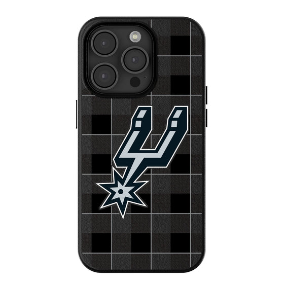 San Antonio Spurs Plaid Magnetic Phone Case-0