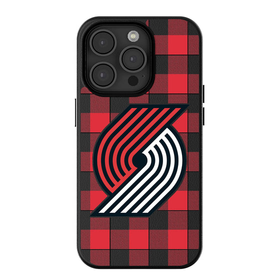 Portland Trail Blazers Plaid Magnetic Phone Case-0