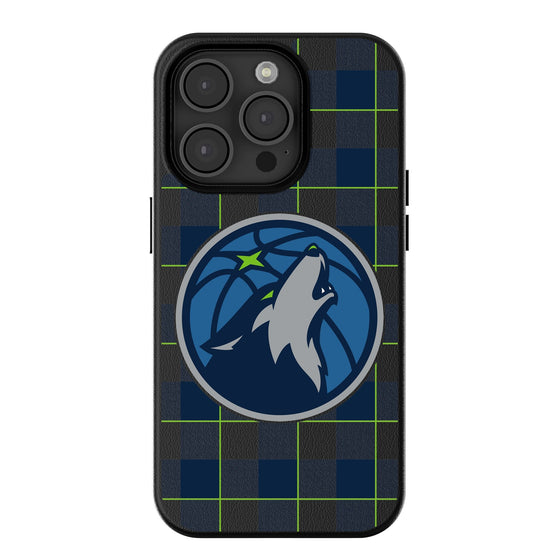 Minnesota Timberwolves Plaid Magnetic Phone Case-0