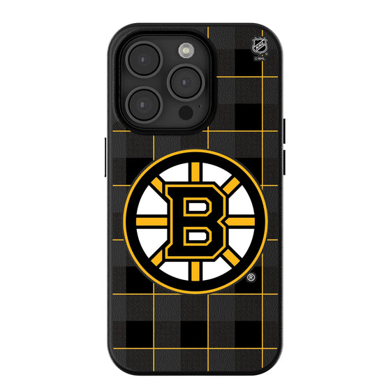 Boston Bruins Plaid MagSafe Compatible Phone Case-0