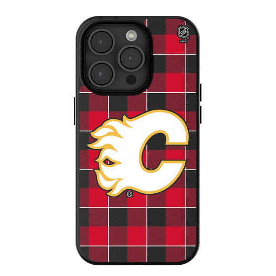 Calgary Flames Plaid MagSafe Compatible Phone Case-0