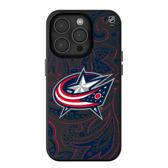 Columbus Blue Jackets Paisley MagSafe Compatible Phone Case-0