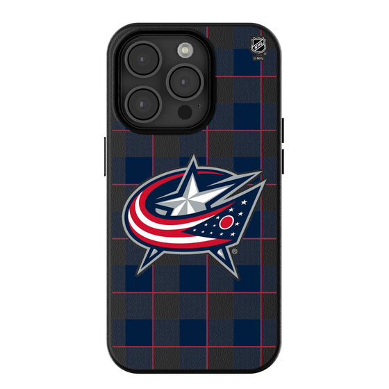 Columbus Blue Jackets Plaid MagSafe Compatible Phone Case-0