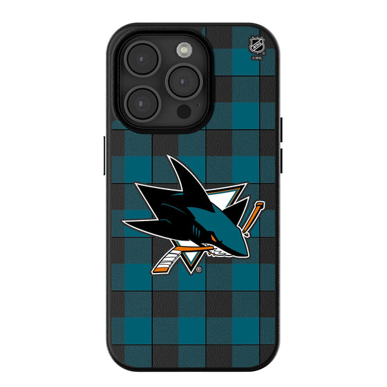 San Jose Sharks Plaid MagSafe Compatible Phone Case-0