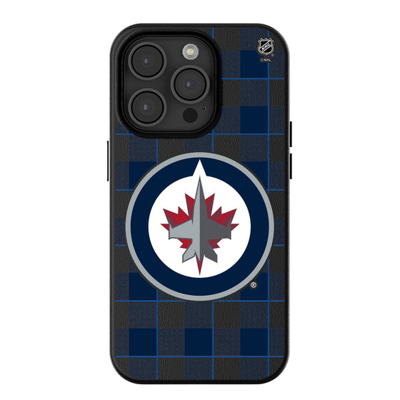 Winnipeg Jets Plaid MagSafe Compatible Phone Case-0