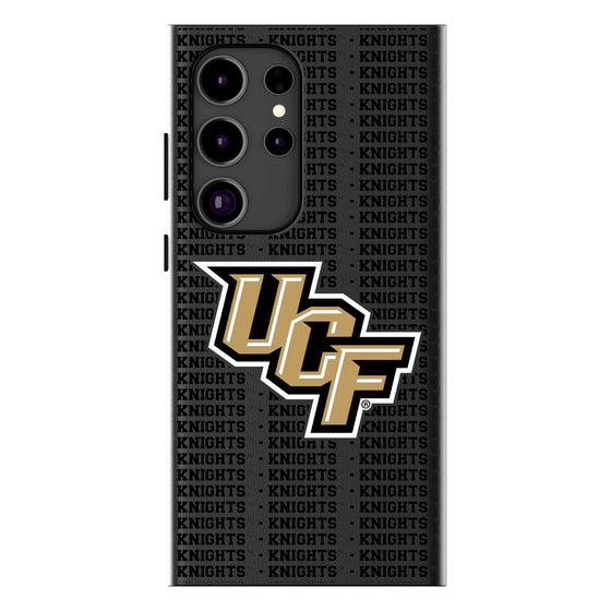 University of Central Florida Golden Knights Text Backdrop MagSafe Compatible Phone Case-0