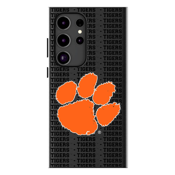 Clemson University Tigers Text Backdrop MagSafe Compatible Phone Case-0