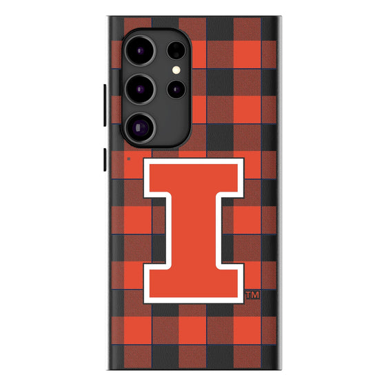 Illinois Fighting Illini Plaid Magnetic Phone Case-1