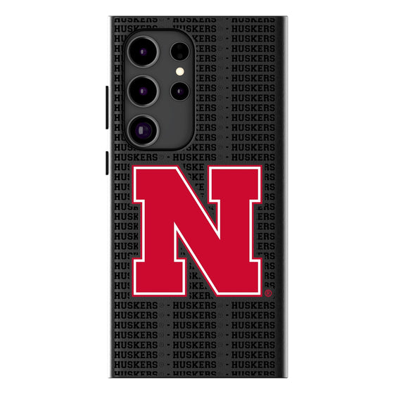 University of Nebraska Huskers Block N Text Backdrop MagSafe Compatible Phone Case-0