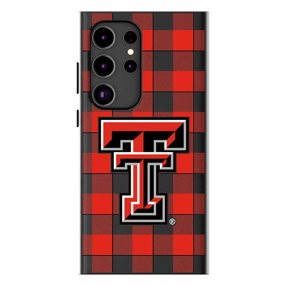 Texas Tech Red Raiders Plaid Magnetic Phone Case-1