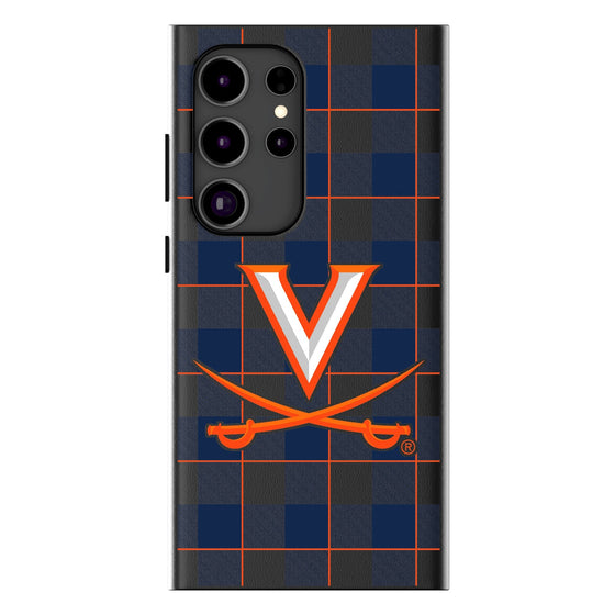 University of Virginia Cavaliers Plaid MagSafe Compatible Phone Case-0