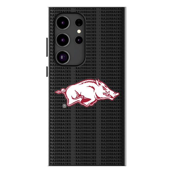 University of Arkansas Fayetteville Razorbacks Text Backdrop MagSafe Compatible Phone Case-0