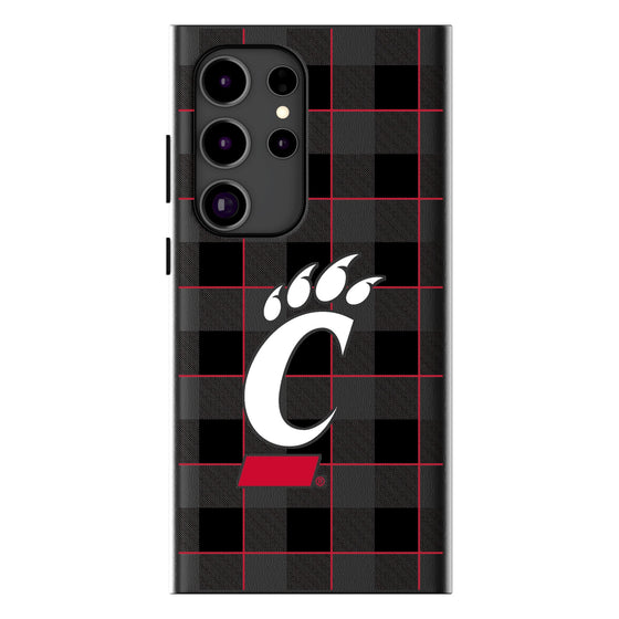 University of Cincinnati Bearcats Plaid MagSafe Compatible Phone Case-0