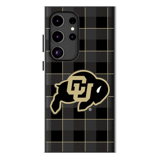 University of Colorado Buffaloes Plaid MagSafe Compatible Phone Case-0