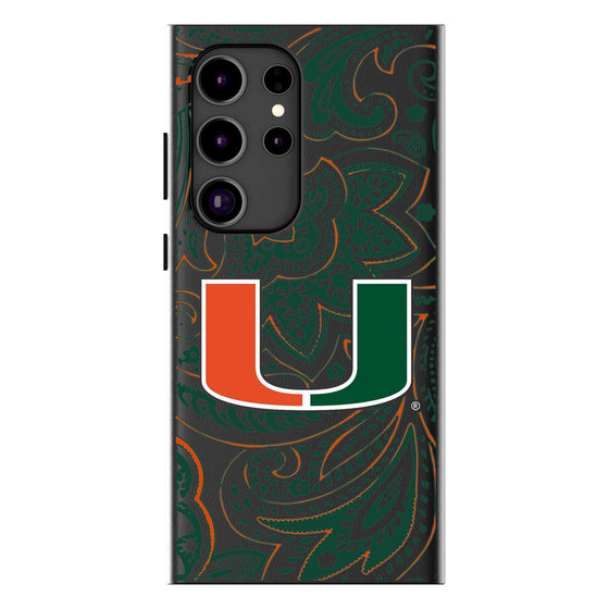 University of Miami Hurricanes Paisley MagSafe Compatible Phone Case-0