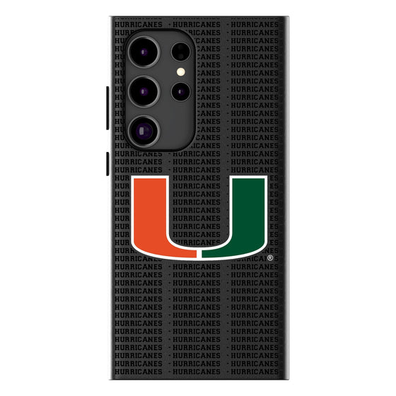 University of Miami Hurricanes Text Backdrop MagSafe Compatible Phone Case-0