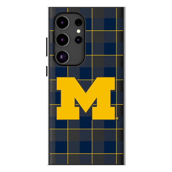 University of Michigan Wolverines Plaid MagSafe Compatible Phone Case-0