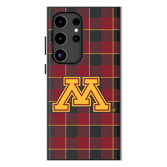 University of Minnesota Golden Gophers Plaid MagSafe Compatible Phone Case-0