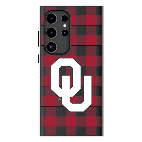 University of Oklahoma Sooners Plaid MagSafe Compatible Phone Case-0