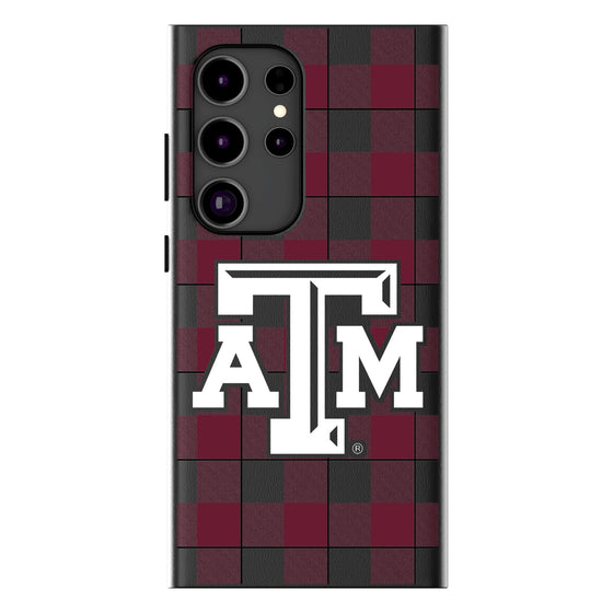 Texas A&M University Aggies Plaid MagSafe Compatible Phone Case-0