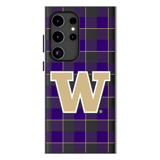 Washington Huskies Plaid Magnetic Phone Case-1