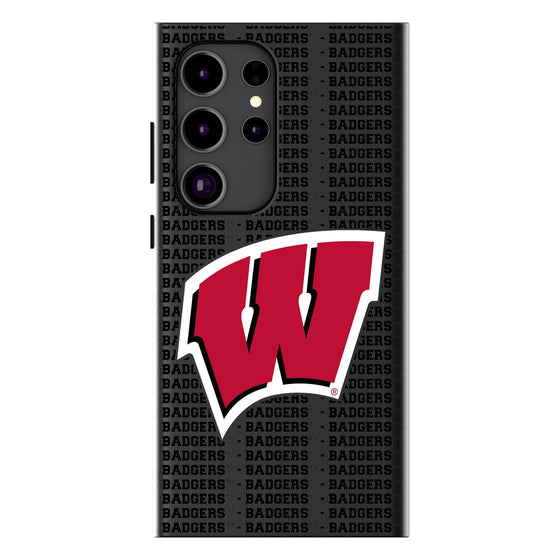 University of Wisconsin Badgers Text Backdrop MagSafe Compatible Phone Case-0