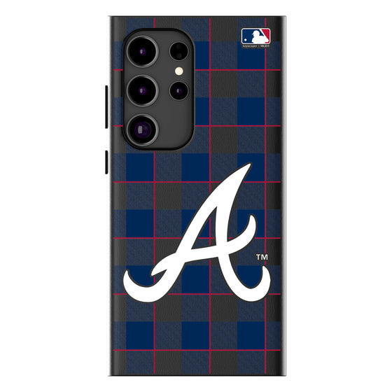 Atlanta Braves Plaid Magnetic Phone Case-1