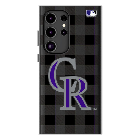 Colorado Rockies Plaid MagSafe Compatible Phone Case-0