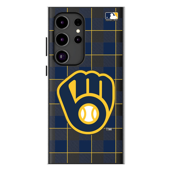 Milwaukee Brewers Plaid MagSafe Compatible Phone Case-0