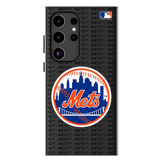 New York Mets Text Backdrop MagSafe Compatible Phone Case-0