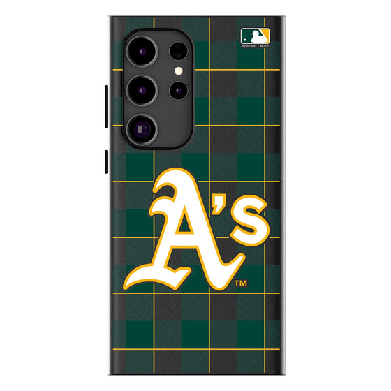 Oakland Athletics Plaid Magnetic Phone Case-1